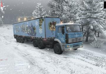 Мод Новогодняя текстура для дефолтного полуприцепа v1.1 для SpinTires (v03.03.16)