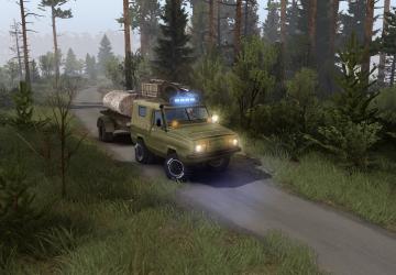 Мод УАЗ-3907 «Ягуар» / UAZ-3909 «Jaguar» версия 1.1 для SpinTires (v03.03.16)