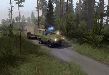 Мод УАЗ-3907 «Ягуар» / UAZ-3909 «Jaguar» версия 1.0 для SpinTires (v03.03.16)