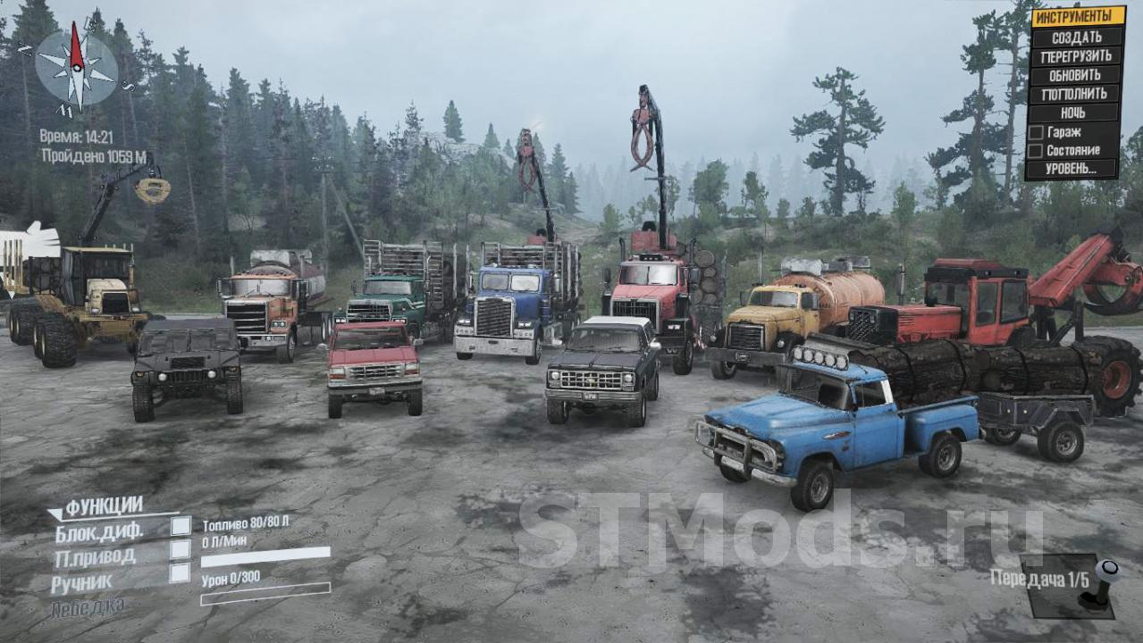 Скачать мод Дефолтный транспорт + физика версия 03.07.21 для Spintires:  MudRunner (v12.10.20)