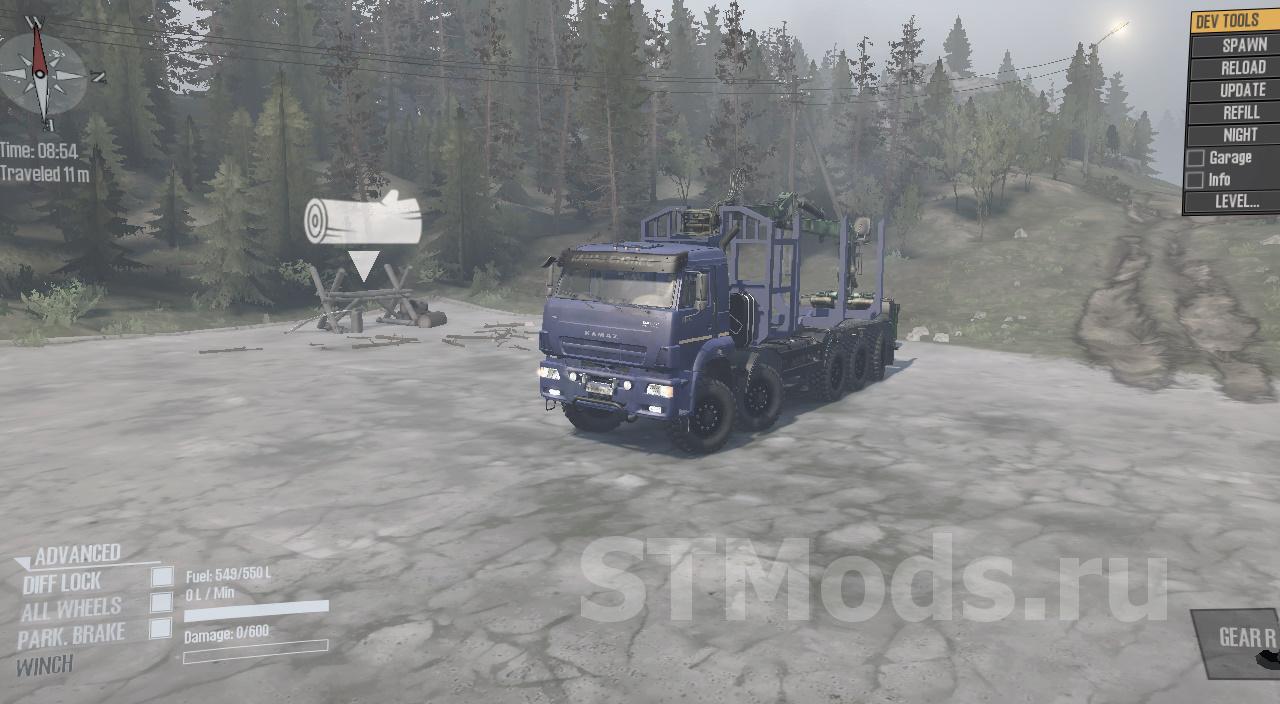 Скачать мод Лис и Волк КамАЗ 44108 и КамАЗ 7330 (Пак Лесовозы) v1.0 для  Spintires: MudRunner (v07.08.19)