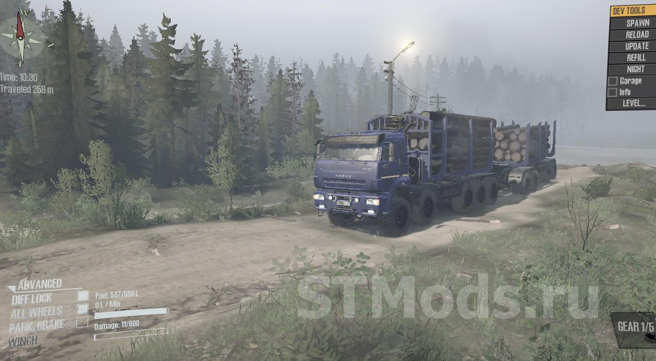 Скачать мод Лис и Волк КамАЗ 44108 и КамАЗ 7330 (Пак Лесовозы) v1.0 для  Spintires: MudRunner (v07.08.19)