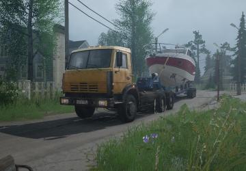 Мод Lowboy Boat Trailer версия 1.01 для Spintires: MudRunner (v25.02.21)