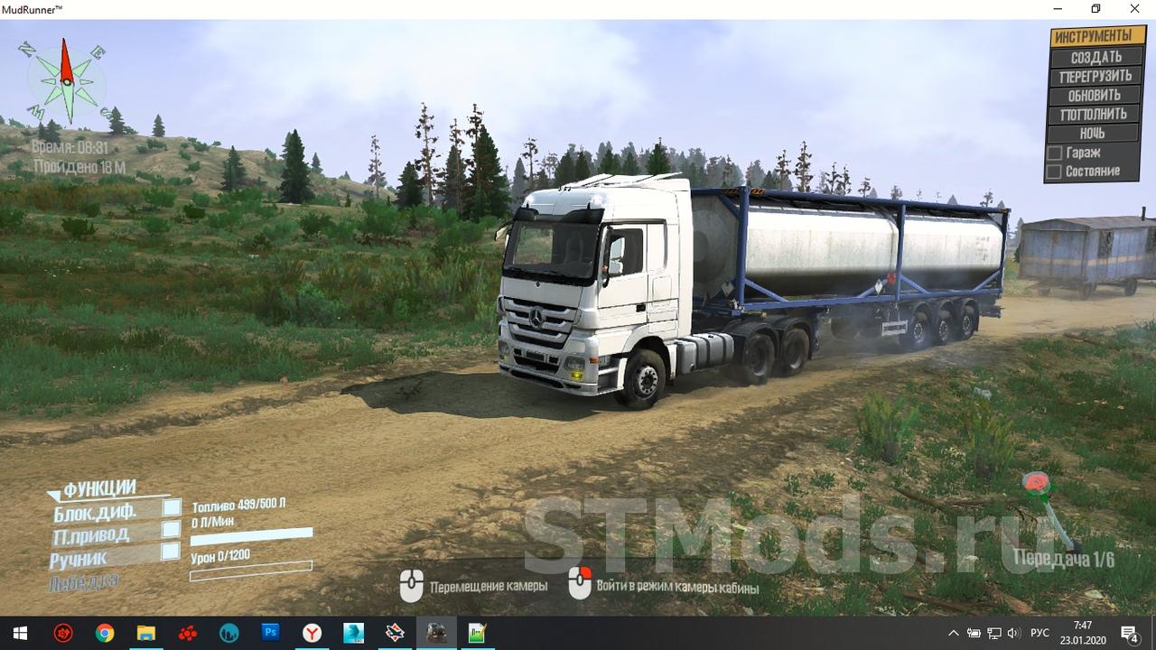 Скачать мод Mercedes Benz Actros версия 23.01.20 для Spintires: MudRunner  (v10.06.19)